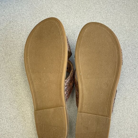 NEW Draper James Alex Women's 10  Brown Woven Flat Slide Sandals - Picture 6 of 7